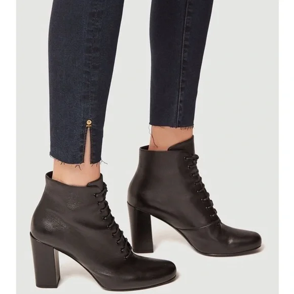 Frame Denim Revolve Le High Raw Edge Hem Ankle Slit Rivet Skinny Jeans Fonda - Picture 2 of 16